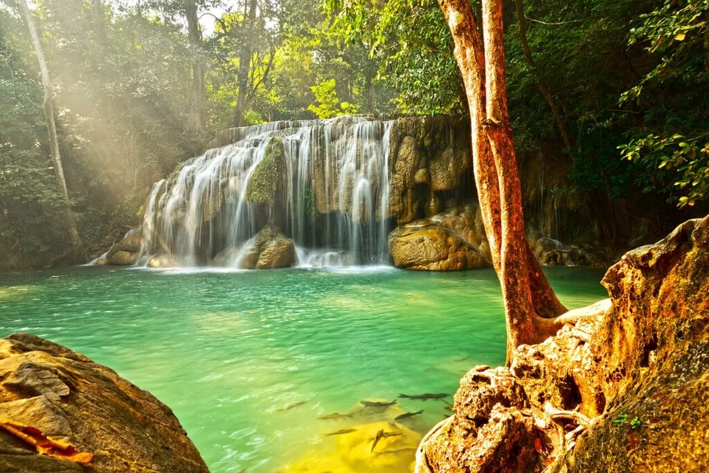 Travel photograph of Erawan Waterfalls